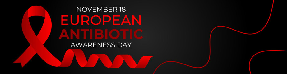 European Antibiotic Awareness Day on every november 18. European Antibiotic day. Vector Illustration On The Theme Of European Antibiotic Awareness Day. banner, cover, poster, background, website, card - obrazy, fototapety, plakaty