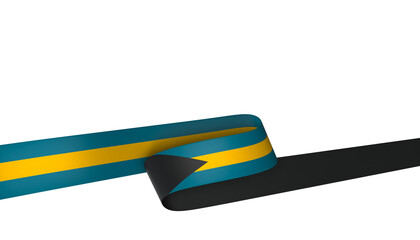 The Bahamas flag element design national independence day banner ribbon png
