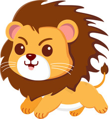 Cute lion run
