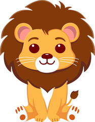 Cute lion sitting