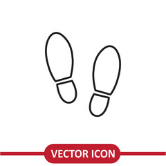 Footsteps icon vector flat liner simple illustration on white background..eps