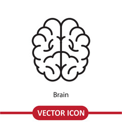 Brain icon vector. Simple brain sign flat trendy style illustration on white background..eps