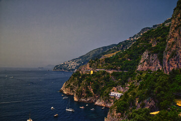Fototapeta premium Amalfi Coast, coastline along the southern edge of the Sorrentine Peninsula, Campania region. Italy 2023.