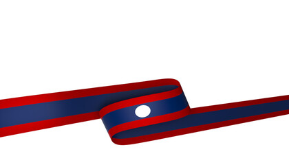 Laos flag element design national independence day banner ribbon png
