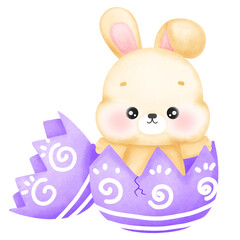 Rabbit in the Easter egg shell