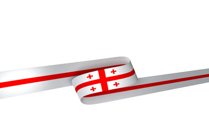 Georgia flag element design national independence day banner ribbon png
