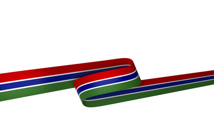 The Gambia flag element design national independence day banner ribbon png
