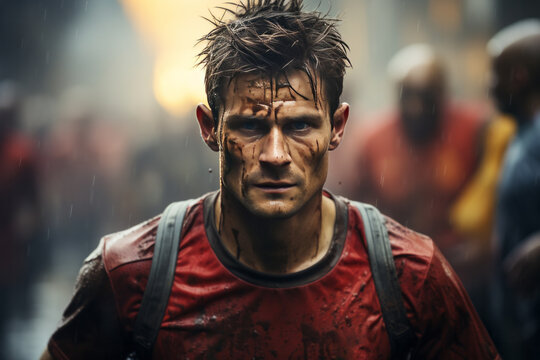 Photo Realistic of a Soccer Player in Soccer Shorts and a Team Jersey, Generative AI