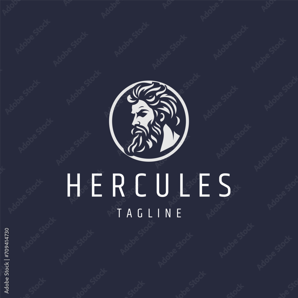 Sticker Hercules logo design vector illustration