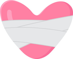 Love heart wrapped in bandages valentine