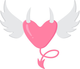 Love winged devil heart valentine
