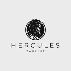 Hercules logo design vector illustration - obrazy, fototapety, plakaty