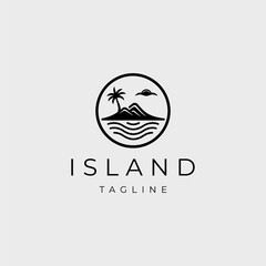 Island logo design vector illustration