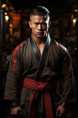 Photo Realistic of a Martial Artist in Martial Arts Attire, Generative AI