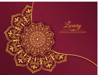 Luxury mandala with abstract background.Beautiful invitation card with floral mandala. Decorative golden floral ornamental mandala