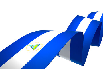 Nicaragua flag element design national independence day banner ribbon png
