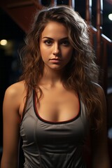 Fototapeta premium Photo Realistic of a Female Weightlifter in a Weightlifting Singlet, Generative AI