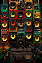 Reggae sound system background