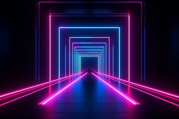 abstract tunnel background with glowing lines
