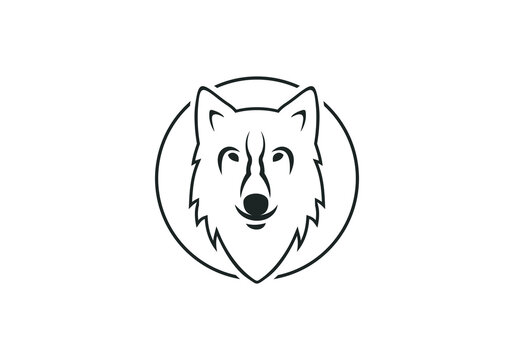 wolf icon vector logo illustration logo on white background