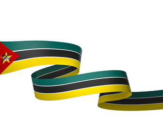 Mozambique flag element design national independence day banner ribbon png
