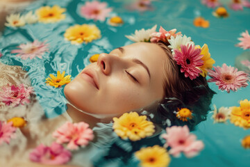 Spa bathing with flowers