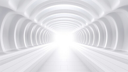 Obraz premium abstract background with symmetric white shining tunnel futuristic 3d illustration