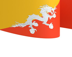 Bhutan flag element design national independence day banner ribbon png
