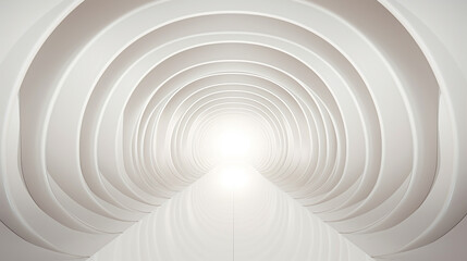 Naklejka premium abstract background with symmetric white shining tunnel futuristic 3d illustration