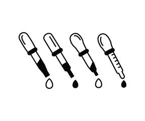 chemical dropper icons flat simple vector design illustration collections sets