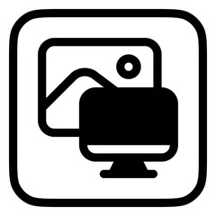 Naklejka premium Editable workspace, computer, view, painting vector icon. Remote work, job, profession, freelance. Part of a big icon set family. Perfect for web and app interfaces, presentations, infographics, etc