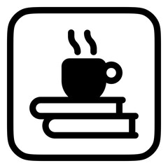 Editable coffee break, cup, books vector icon. Remote work, job, profession, freelance. Part of a big icon set family. Perfect for web and app interfaces, presentations, infographics, etc