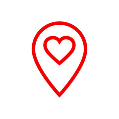 Location pointer with heart icon