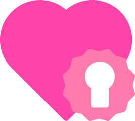 pink love icon for valentine day
