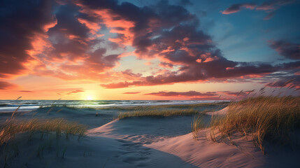 sunset at the dune beach