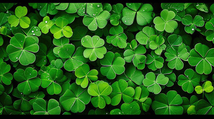 Shamrock four leaf clover background for St Patrick's day celebration