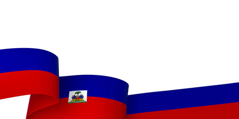 Haiti flag element design national independence day banner ribbon png
