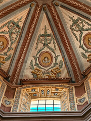 Fototapeta premium Paintings from the interior of a church, baroque church in the city of Queretaro