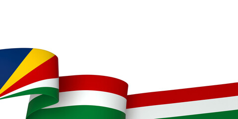 Seychelles flag element design national independence day banner ribbon png
