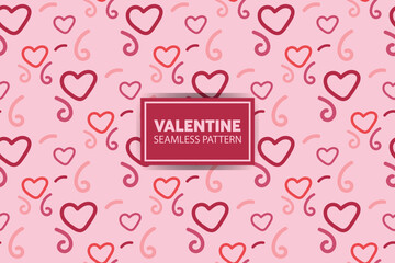 seamless pattern background of hearts with cute style in pink color