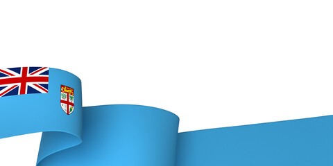 Fiji flag element design national independence day banner ribbon png
