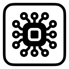 Editable processor, chip vector icon. AI technology, artificial intelligence, computer. Part of a big icon set family. Perfect for web and app interfaces, presentations, infographics, etc