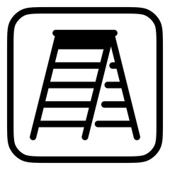 Editable folding ladder, step, stepladder vector icon. Construction, tools, industry. Part of a big icon set family. Perfect for web and app interfaces, presentations, infographics, etc