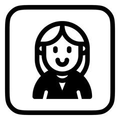 Editable female employee avatar vector icon. User, profile, identity, persona. Part of a big icon set family. Perfect for web and app interfaces, presentations, infographics, etc