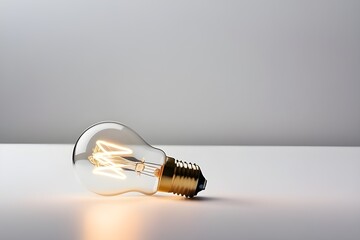 A light bulb against white background with space for text, background image, generative AI