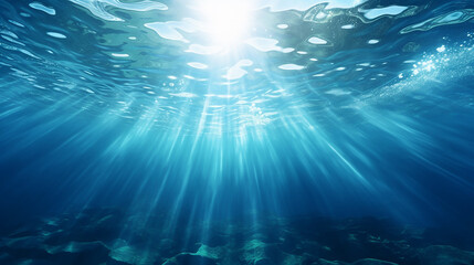 Fototapeta na wymiar perfectly seamless of deep blue ocean waves from underwater