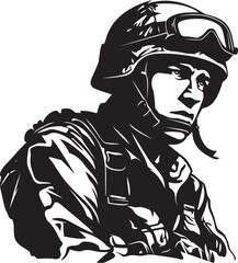 Ghost Recon Special Forces Soldier Glyph in Black Ninja Commando Stealth Soldier Vector Icon in Black