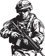 Warrior Whispers Special Forces Vector Icon in Black Stealth Elite Black Insignia for Combat Operations