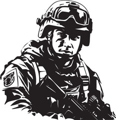 Ghost Recon Vector Design for Special Forces Soldiers Warrior Mark Combat Soldier Glyph in Black