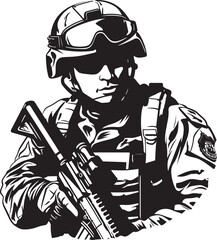 Silent Striker Black Insignia for Combat Operations Ghost Recon Vector Design for Special Forces Soldiers